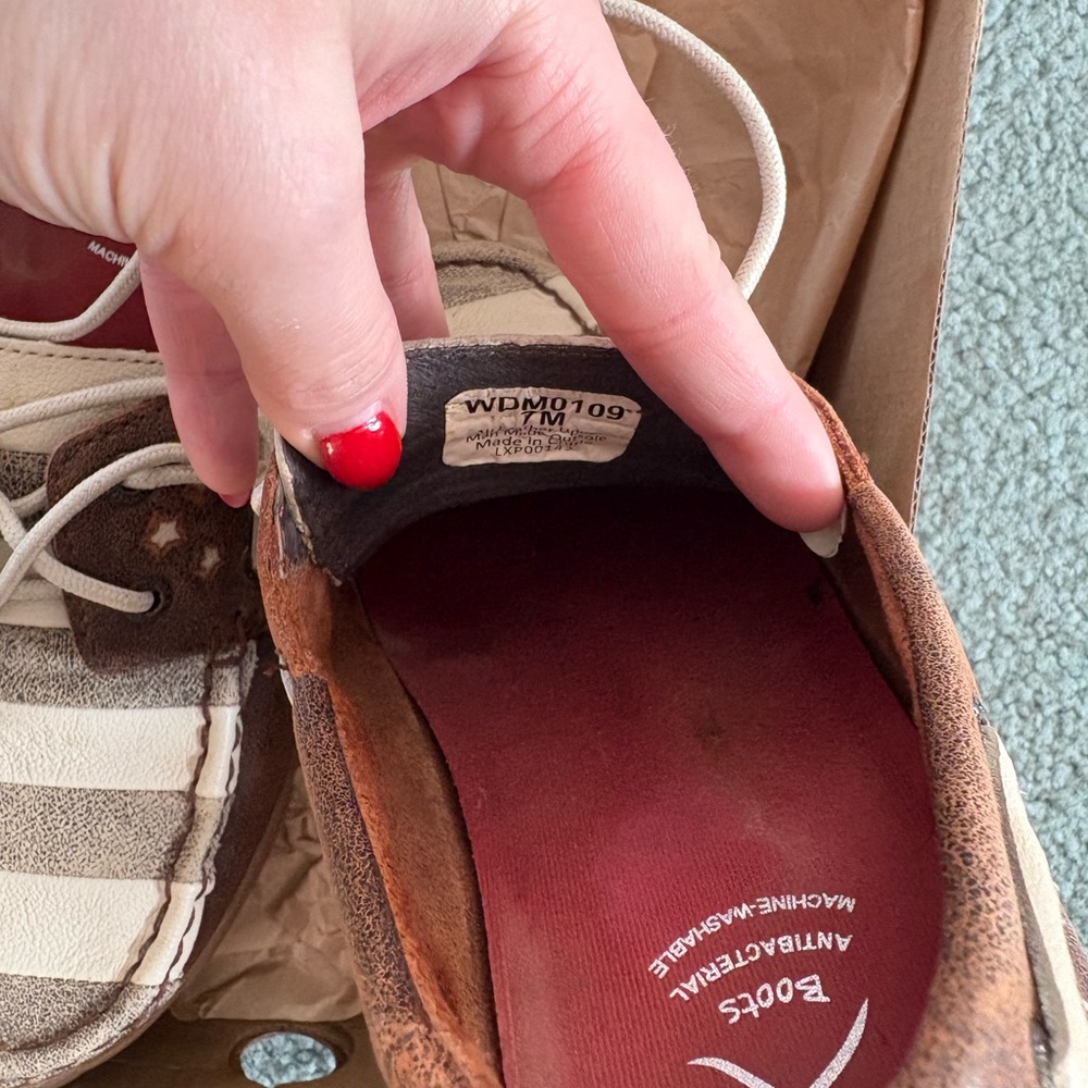 Twisted X Brown and Ivory Women's Flats - Picture 4 of 4